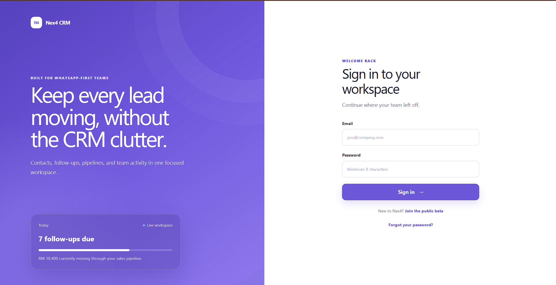 Nex4 CRM preview